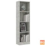 Chipboard Bookshelf with Storage - Gray