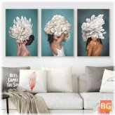Characters & Flowers Canvas Wall Art