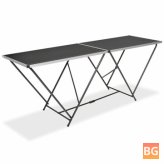 Wallpaper table foldable 100x60x78 cm MDF and aluminum