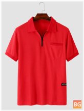 Short Sleeve Polo Shirt with Men's Stripes Design