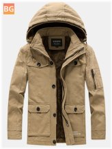 Mens Parkas with Thicken Fleece lining for colder climates