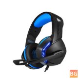 USB Gaming Headset with Dazzling Optical Headset, 50mm Drive Unit, 120° Rotating Microphone, 4D Powerful Bass, and 3.5mm Audio Plug