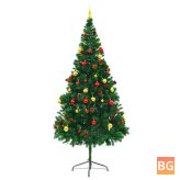 Xmas Pine Tree with 200 LEDs,Easy Assembly - Premium Spruce with Metal Stand and 910 Branches