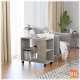 Mobile End Table with Wheels for Magazine Storage, Living Room