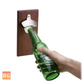 Rustic Wall Mount Bottle Opener with Cap Catcher