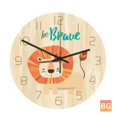 Lion Pattern Mute Wall Clock