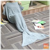 Adult Yarn Knitted Mermaid Tail Blanket - Super Soft Sofa Bed Mat