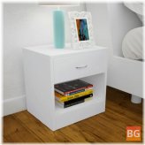 One drawer white vanity table with 1 drawer