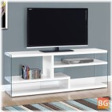 TV Stand for TVs up to 55 Glossy White with 8mm Acrylic Sides