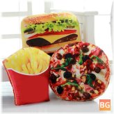 Pillow with Pizza Cola and Hamburger Chips