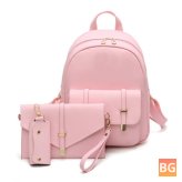3PCS PU Leather Backpack for Women