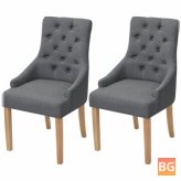Table Chairs - 2pc Fabric Dark Gray