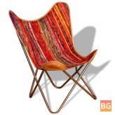 Butterfly Chair in Multicolour Chindi Fabric