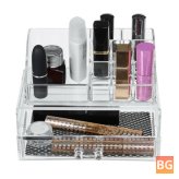 Cosmetics Storage Box with Lipstick Powder DisplayBox and Drawer - Multilayer