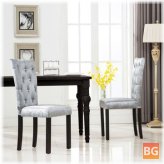 Dining Room Chairs - Velvet Silver