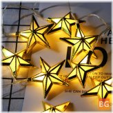 Golden Pentagram LED String Lights for Eid and Ramadan Decor
