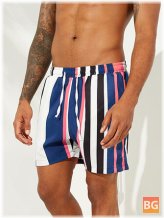 Stripe Board Shorts with Colorful Stripes