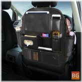 Multi-functional Car Seat Organizer with Cup Holder and Leather Cover