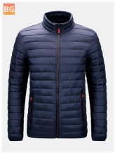 Mens Basic Zip Front Quilted Coats