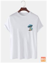 T-Shirt with 100% Cotton Mushroom Pattern