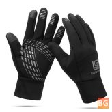 Women's Warm Waterproof Cycling Gloves with Touch Screen and Full Finger Ski Mittens