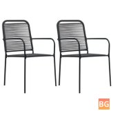 2 pcs Cotton Rope and Steel Garden Chairs