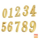 Golden Doorplate Numbers with Screws