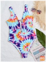Beach Swimwear with a Bowknot Trim - One Piece