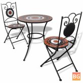 Bistro Set with Ceramic Tile and White