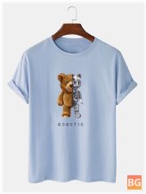 Bear Graphic Cotton T-Shirt for Men