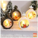 Santa's LED Round Night Light for Christmas Decoration and Kids' Gift