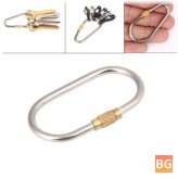 Titanium Key Chain Carabiner Screw Lock Bottle Hook Buckle Hanging Padlock Key Chain for Camping, Hiking, and Parking
