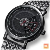 Wristwatch with Quartz Movement and Unique Design