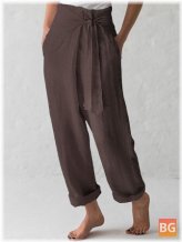 Women's Cotton Belted Harem Pants