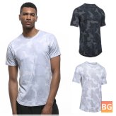 Men's Summer Fitness T-shirt with High Elasticity and Large Size