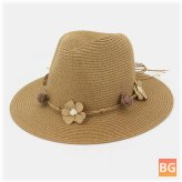 Sunscreen Travel Beach Sun Hat - Elegant Jazz Hat Straw Hat