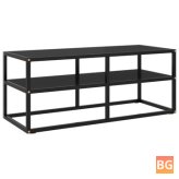 TV Cabinet - Black with Glass 39.4