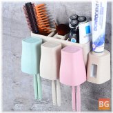Auto Toothpaste Dispenser with 8-Brush Holder & Wall Mount