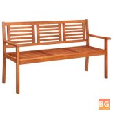 Garden Bench with Hardwood Seat and Back