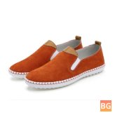 Women's Casual Shoes - Comfortable and Outdoor- Leather Slip on Flats