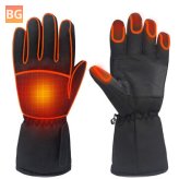 Electric Heated Gloves - Touchscreen Warm Battery Gloves - Full Finger Waterproof Heating Thermal Gloves - Ski Bike Mobile Phone Motorcycle Gloves - Winter