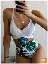 One Piece Swimsuit for Women - Tropical Print
