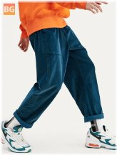 Big Pocket Pants with Solid Color Drawstring