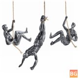 Hanging Statue with resin rock Climbing Figures