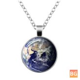 Planet Series Necklace with Glass Gem cabochon