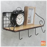 Wall Rack with Hanging Baskets and Iron Hook