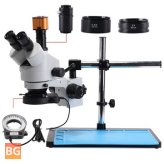 Sturdy all-metal pillar stand with 56-LED ring light to magnify microscope 16MP camera for PCB repair