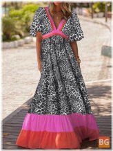 Leopard Splice Maxi Dress