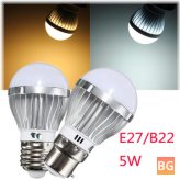 W5S LED Globe Ball Light Bulb Spotlightt Lamp with AC 110-240V