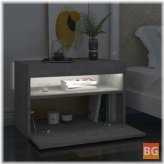 Gray Bedside Cabinet with LED Lights